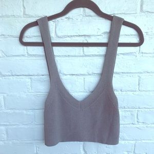 Light grey knit crop top